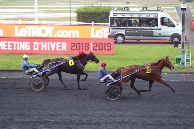 Photo d'arrivée de la course pmu PRIX DE YONKERS RACEWAY à PARIS-VINCENNES le Jeudi 24 janvier 2019