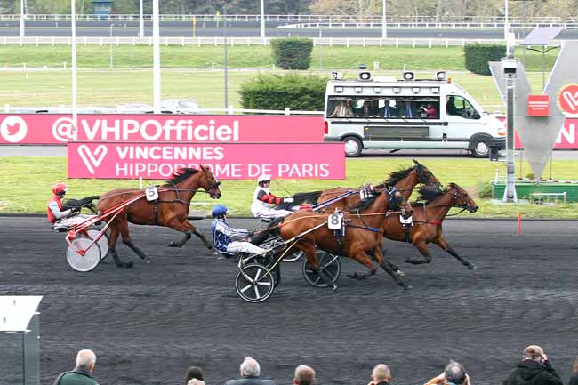 Photo d'arrivée de la course pmu PRIX JEAN RIAUD à PARIS-VINCENNES le Samedi 13 avril 2019