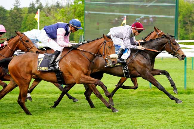 Photo d'arrivée de la course pmu PRIX DE MERCIERES à COMPIEGNE le Mardi 23 avril 2019
