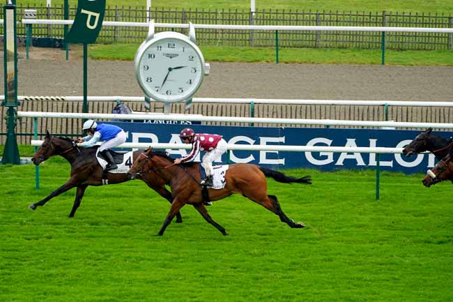 Photo d'arrivée de la course pmu PRIX DE LA BERLINE DU DUC DE BOURBON à CHANTILLY le Jeudi 2 mai 2019