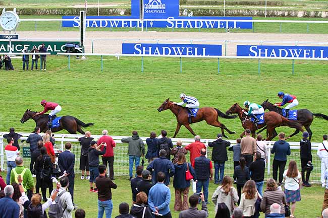 Photo d'arrivée de la course pmu SHADWELL PRIX DU CALVADOS à DEAUVILLE le Samedi 17 août 2019
