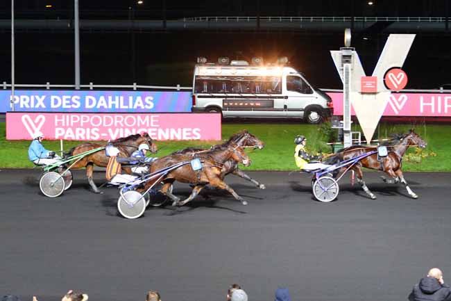 Photo d'arrivée de la course pmu PRIX DES DAHLIAS à PARIS-VINCENNES le Lundi 2 décembre 2019