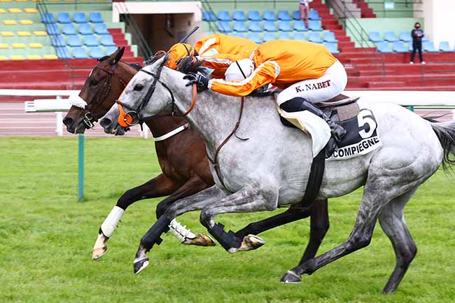 Photo d'arrivée de la course pmu PRIX SPIROU à COMPIEGNE le Jeudi 18 juin 2020