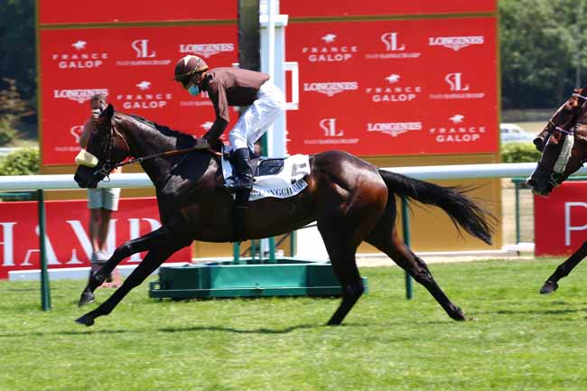 Photo d'arrivée de la course pmu PRIX DES JARDINS DE L'ARC à LONGCHAMP le Jeudi 25 juin 2020
