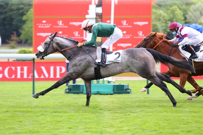 Photo d'arrivée de la course pmu PRIX RIDGWAY à LONGCHAMP le Jeudi 2 juillet 2020