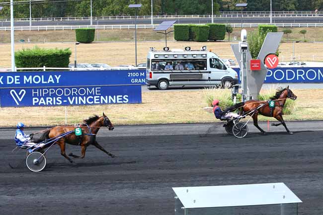Photo d'arrivée de la course pmu PRIX DE MOLAY à PARIS-VINCENNES le Samedi 15 août 2020
