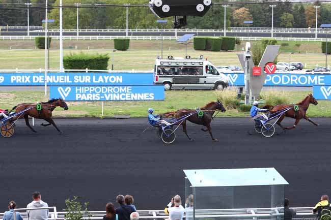 Photo d'arrivée de la course pmu PRIX DE NUEIL-SUR-LAYON à PARIS-VINCENNES le Samedi 5 septembre 2020