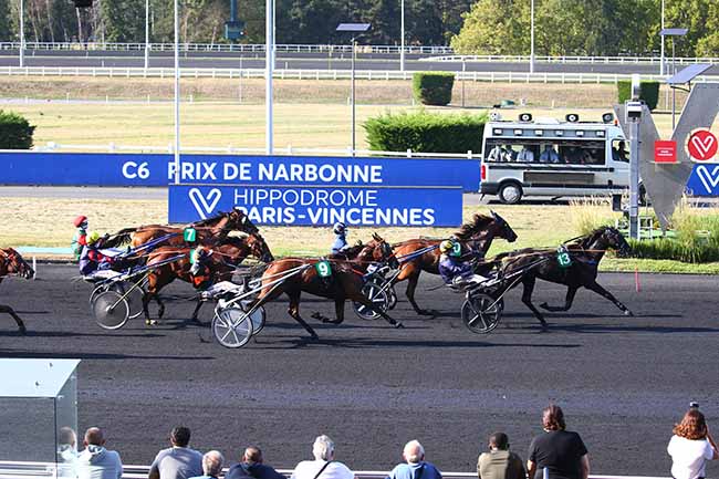 Photo d'arrivée de la course pmu PRIX DE NARBONNE à PARIS-VINCENNES le Jeudi 17 septembre 2020