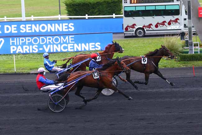 Photo d'arrivée de la course pmu PRIX DE SENONNES à PARIS-VINCENNES le Lundi 16 novembre 2020