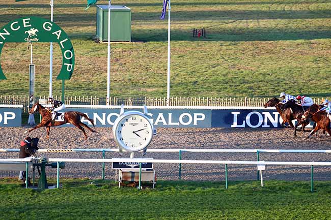 Photo d'arrivée de la course pmu PRIX DU BOIS SAINT-NICOLAS à CHANTILLY le Samedi 28 novembre 2020