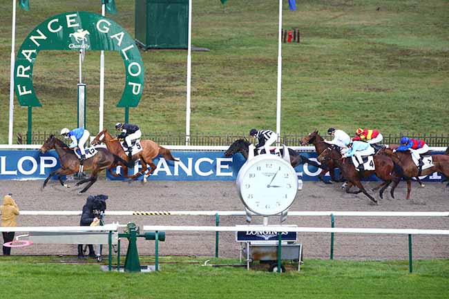 Photo d'arrivée de la course pmu PRIX DU JARDIN à CHANTILLY le Lundi 21 décembre 2020
