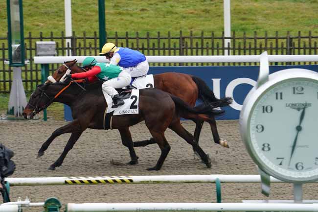 Photo d'arrivée de la course pmu PRIX DE LA ROUTE D'AUMONT à CHANTILLY le Mercredi 13 janvier 2021