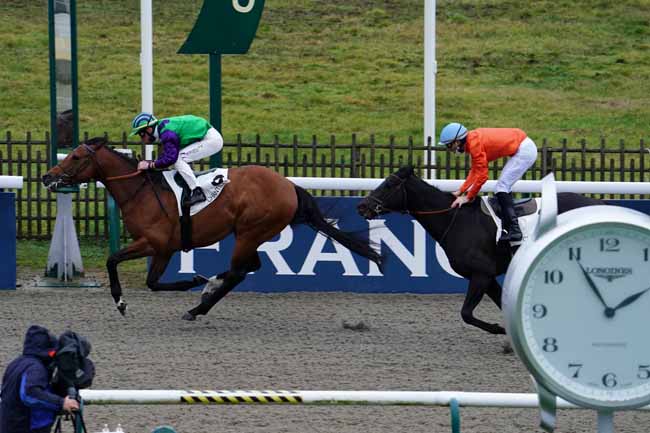 Photo d'arrivée de la course pmu PRIX DE LA MAISON DE SYLVIE à CHANTILLY le Mercredi 13 janvier 2021