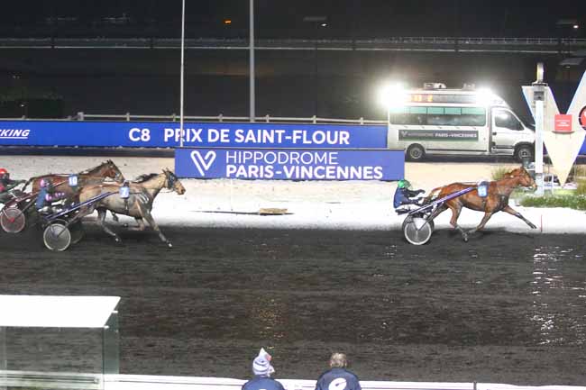 Photo d'arrivée de la course pmu PRIX DE SAINT-FLOUR à PARIS-VINCENNES le Samedi 16 janvier 2021