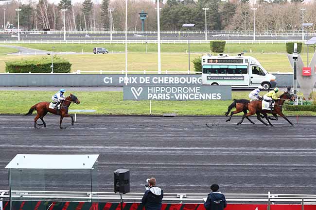 Photo d'arrivée de la course pmu PRIX DE CHERBOURG à PARIS-VINCENNES le Dimanche 17 janvier 2021