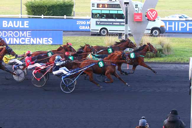 Photo d'arrivée de la course pmu PRIX DE LA BAULE à PARIS-VINCENNES le Lundi 18 janvier 2021