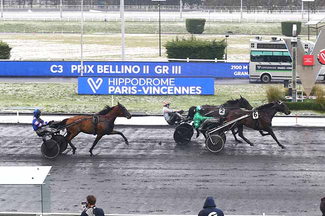 Photo d'arrivée de la course pmu PRIX BELLINO II à PARIS-VINCENNES le Dimanche 24 janvier 2021