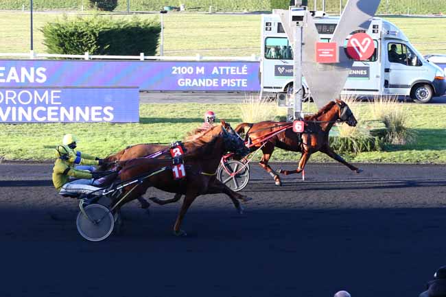 Photo d'arrivée de la course pmu PRIX D'ORLEANS à PARIS-VINCENNES le Lundi 25 janvier 2021