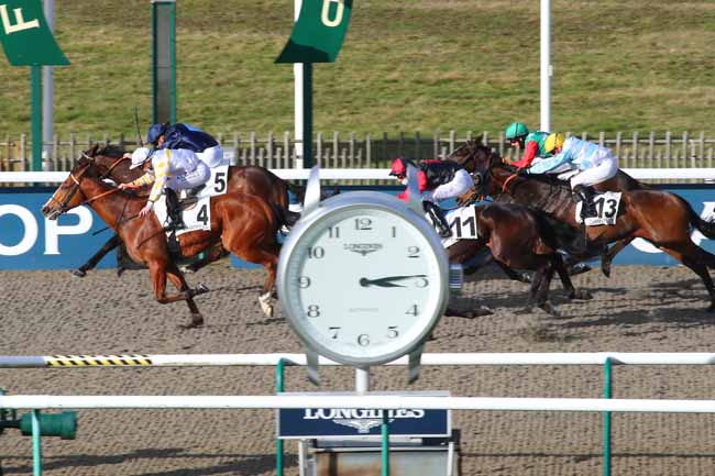 Photo d'arrivée de la course pmu PRIX DE LA MARE MADAME à CHANTILLY le Jeudi 4 février 2021