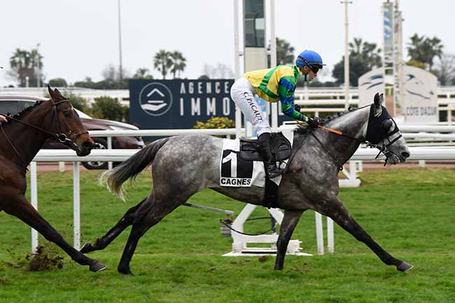 Photo d'arrivée de la course pmu PRIX DE LA MENTHE POIVREE à CAGNES-SUR-MER le Vendredi 12 février 2021
