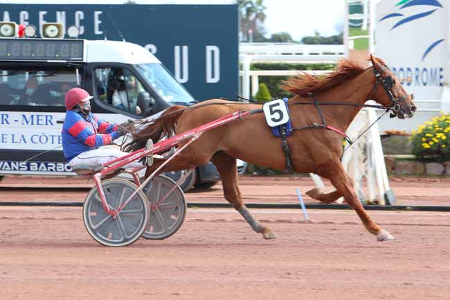 Photo d'arrivée de la course pmu PRIX JEAN BOILLEREAU à CAGNES-SUR-MER le Vendredi 19 février 2021