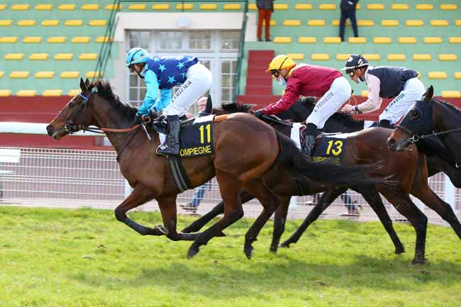 Photo d'arrivée de la course pmu PRIX DU CARREFOUR DE L'ARMISTICE à COMPIEGNE le Dimanche 14 mars 2021