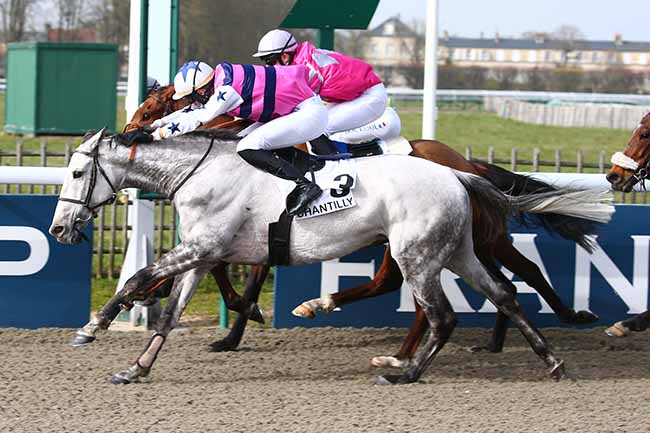 Photo d'arrivée de la course pmu PRIX HENRI DE VESIAN à CHANTILLY le Jeudi 1 avril 2021