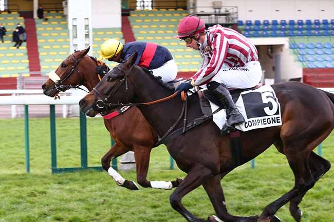 Photo d'arrivée de la course pmu PRIX DES CADETTES à COMPIEGNE le Lundi 12 avril 2021