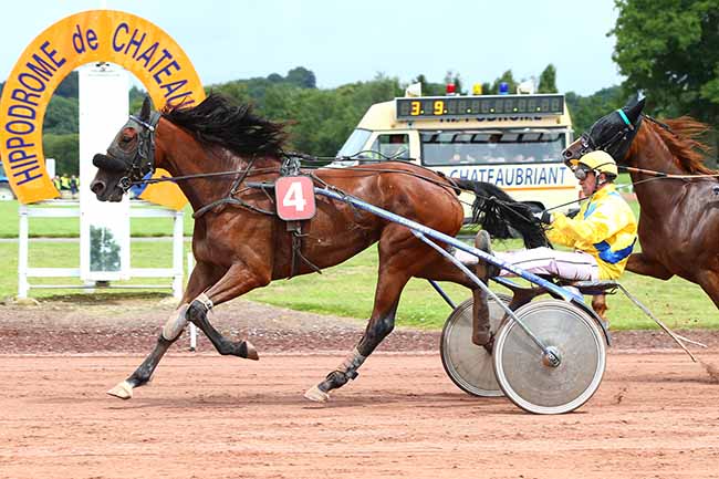 Photo d'arrivée de la course pmu PRIX COKTAIL JET à CHATEAUBRIANT le Lundi 12 juillet 2021
