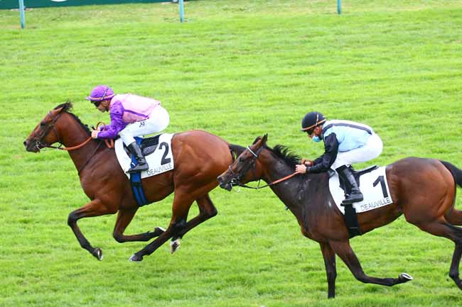 Photo d'arrivée de la course pmu PRIX DES HAUTES MOTTES à DEAUVILLE le Jeudi 5 août 2021