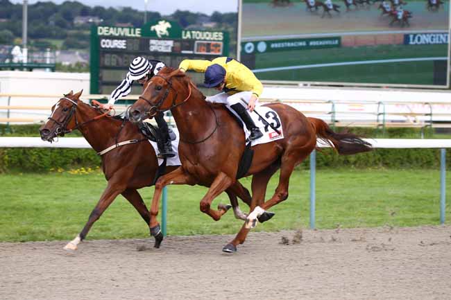 Photo d'arrivée de la course pmu PRIX LES PARIS RMC - PRIX DE LA GALOPINIERE à DEAUVILLE le Jeudi 19 août 2021