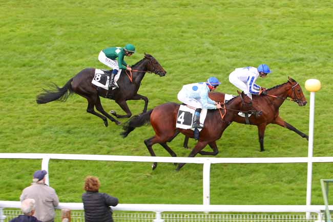Photo d'arrivée de la course pmu PRIX ENTREPRISE LEPATRE LE CHATELET-EN-BRIE à FONTAINEBLEAU le Lundi 20 septembre 2021