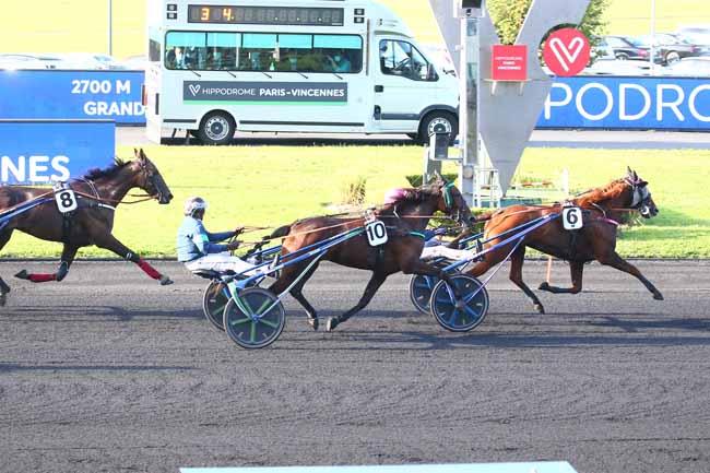 Photo d'arrivée de la course pmu PRIX HYDRUS à PARIS-VINCENNES le Mardi 28 septembre 2021