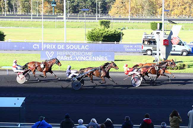 Photo d'arrivée de la course pmu PRIX DE SOULAC à PARIS-VINCENNES le Mercredi 3 novembre 2021