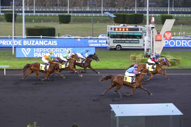 Photo d'arrivée de la course pmu PRIX DE BUZANCAIS à PARIS-VINCENNES le Mercredi 5 janvier 2022