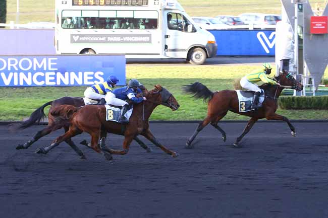 Photo d'arrivée de la course pmu PRIX DE PEZENAS à PARIS-VINCENNES le Jeudi 6 janvier 2022