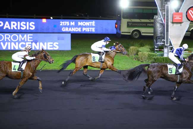 Photo d'arrivée de la course pmu PRIX DE FONTENAY-EN-PARISIS à PARIS-VINCENNES le Jeudi 6 janvier 2022
