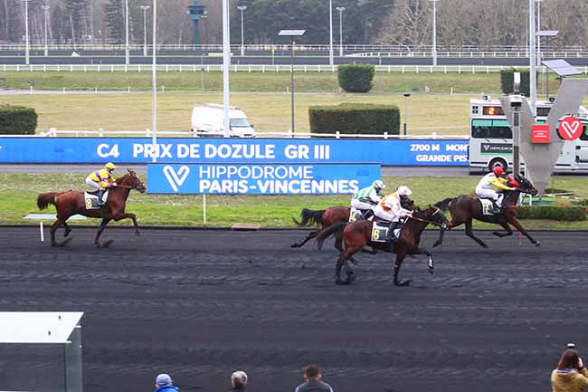 Photo d'arrivée de la course pmu PRIX DE DOZULE à PARIS-VINCENNES le Jeudi 3 février 2022