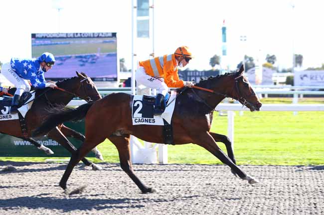Photo d'arrivée de la course pmu PRIX SKY LAWYER à CAGNES-SUR-MER le Mardi 8 février 2022