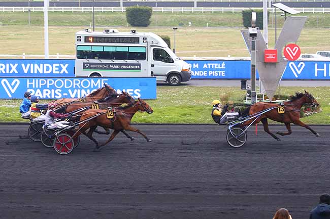 Photo d'arrivée de la course pmu PRIX VINDEX à PARIS-VINCENNES le Jeudi 3 mars 2022