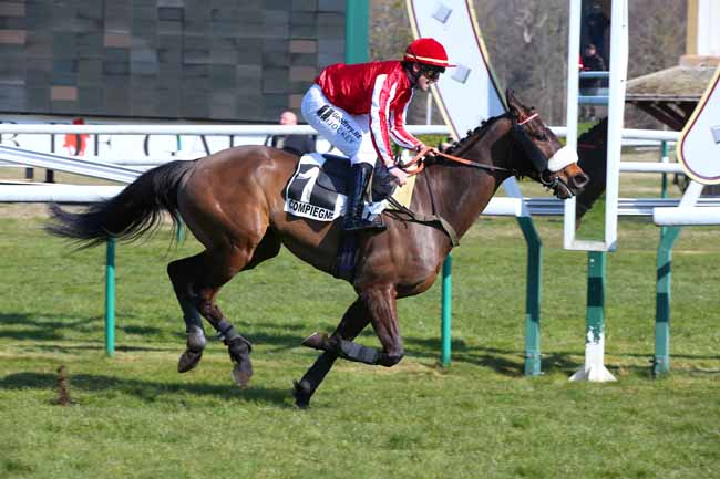 Photo d'arrivée de la course pmu PRIX BAROUD III à COMPIEGNE le Mardi 8 mars 2022