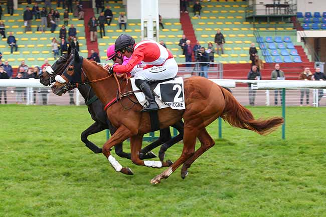 Photo d'arrivée de la course pmu PRIX STRADA à COMPIEGNE le Mercredi 16 mars 2022