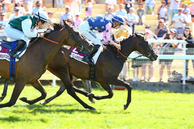 Photo d'arrivée de la course pmu PRIX JEAN CONNAIT UN RAYON (PRIX DE CRESSEVEUILLE) à CLAIREFONTAINE le Vendredi 15 juillet 2022