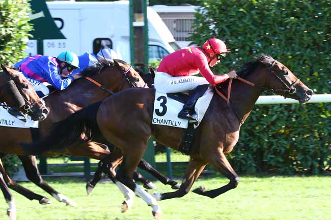 Photo d'arrivée de la course pmu PRIX DU ROI DES MANUSCRITS à CHANTILLY le Samedi 17 septembre 2022