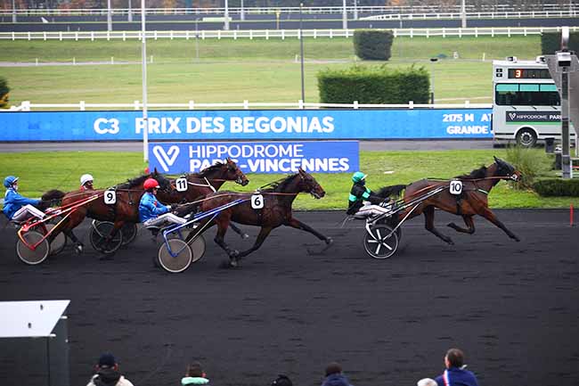 Photo d'arrivée de la course pmu PRIX DES BEGONIAS à PARIS-VINCENNES le Jeudi 8 décembre 2022