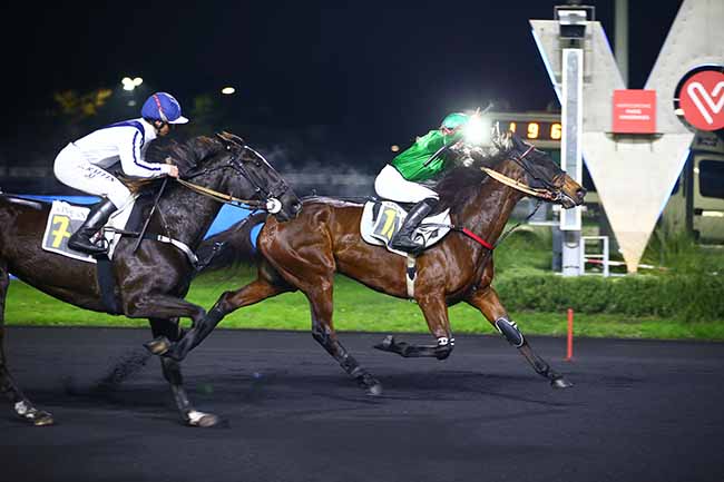 Photo d'arrivée de la course pmu PRIX GERDA à PARIS-VINCENNES le Vendredi 9 décembre 2022