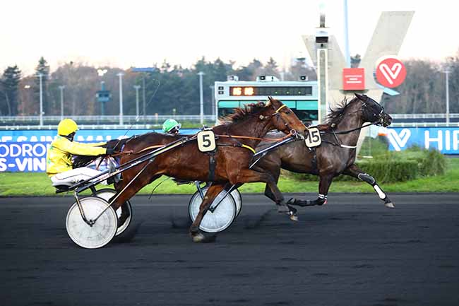 Photo d'arrivée de la course pmu PRIX DE SAINT-MALO à PARIS-VINCENNES le Jeudi 15 décembre 2022