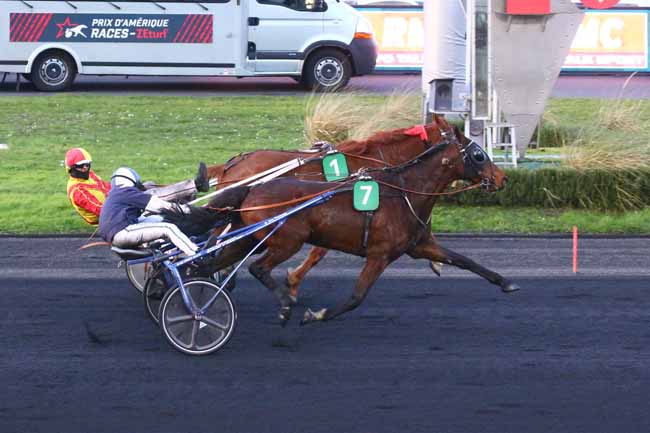 Photo d'arrivée de la course pmu PRIX RMC (PRIX DU JURA) à PARIS-VINCENNES le Dimanche 15 janvier 2023