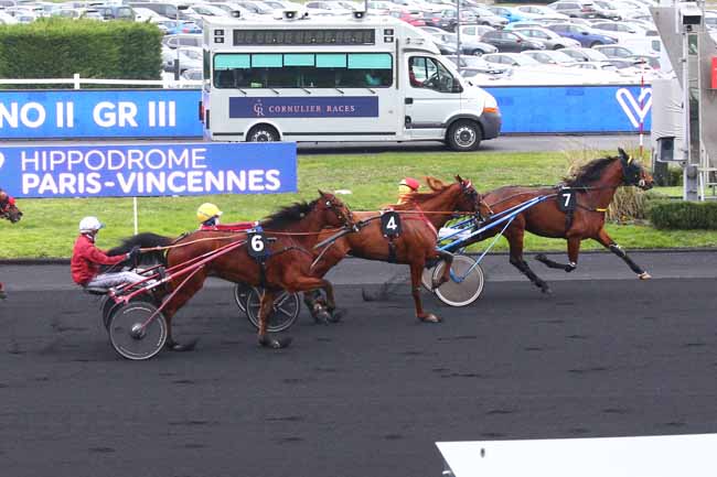 Photo d'arrivée de la course pmu PRIX BELLINO II à PARIS-VINCENNES le Dimanche 22 janvier 2023