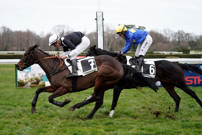 Photo d'arrivée de la course pmu PRIX DE GRAMONT à PAU le Mercredi 1 février 2023